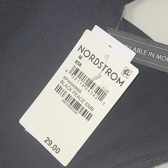 BP. Organic Cotton Crop Sweatshirt Black Peace Embroidered Size Medium NWT - Picture 5 of 10